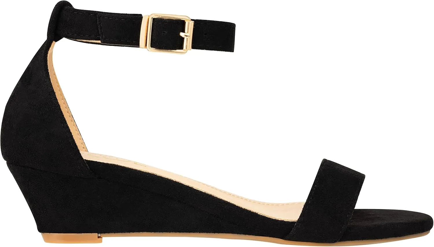 ILLUDE Women's Open Toe Ankle Strap Low Wedge Sandal Comfortable Platform Heeled Sandals