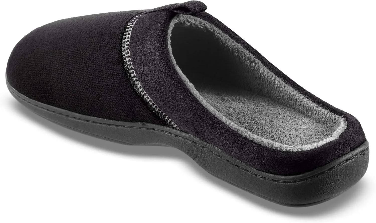 isotoner Men's Open Back Slipper with Memory Foam and Indoor/Outdoor Sole