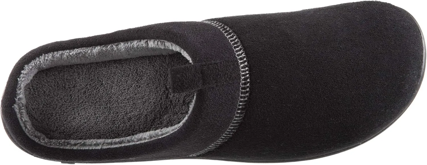 isotoner Men's Open Back Slipper with Memory Foam and Indoor/Outdoor Sole