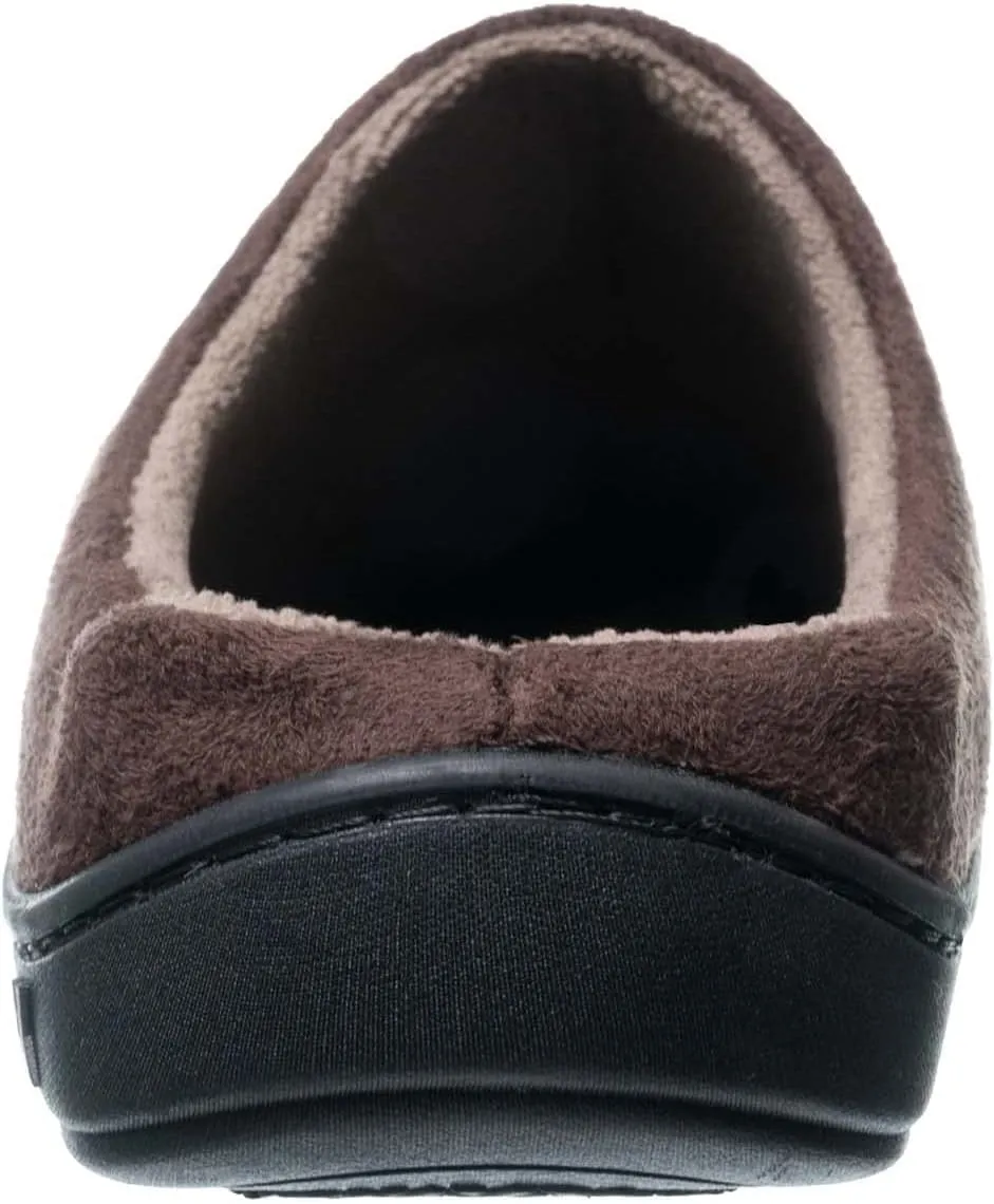 isotoner Men's Open Back Slipper with Memory Foam and Indoor/Outdoor Sole