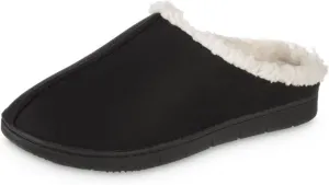 isotoner Women's Microsuede Hoodback Slipper: Non-Slip Sole, Indoor/Outdoor, Memory Foam, Machine Washable