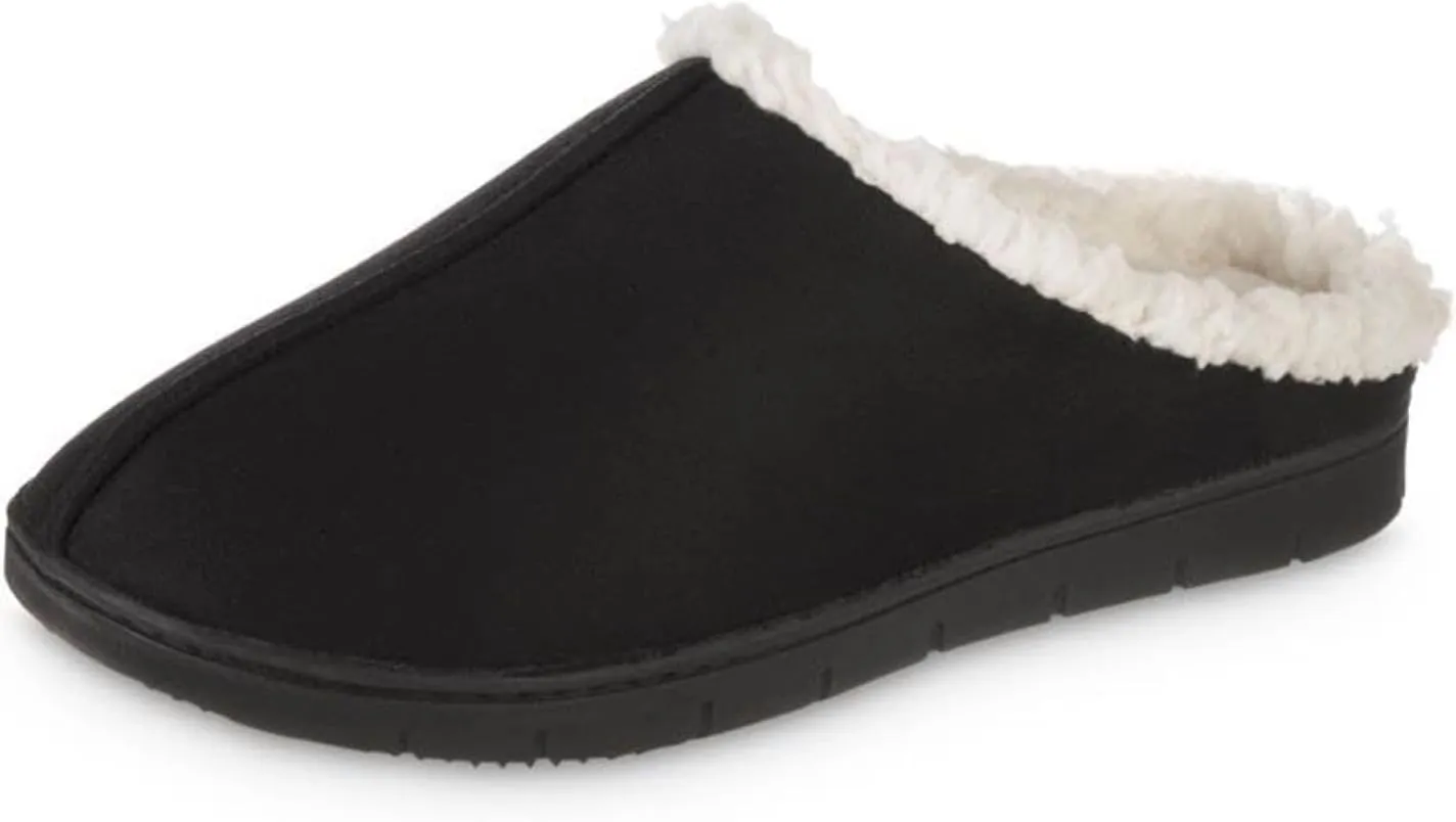 isotoner Women's Microsuede Hoodback Slipper: Non-Slip Sole, Indoor/Outdoor, Memory Foam, Machine Washable