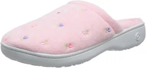 isotoner Women's Signature Terry Floral-Embroidered Slipper
