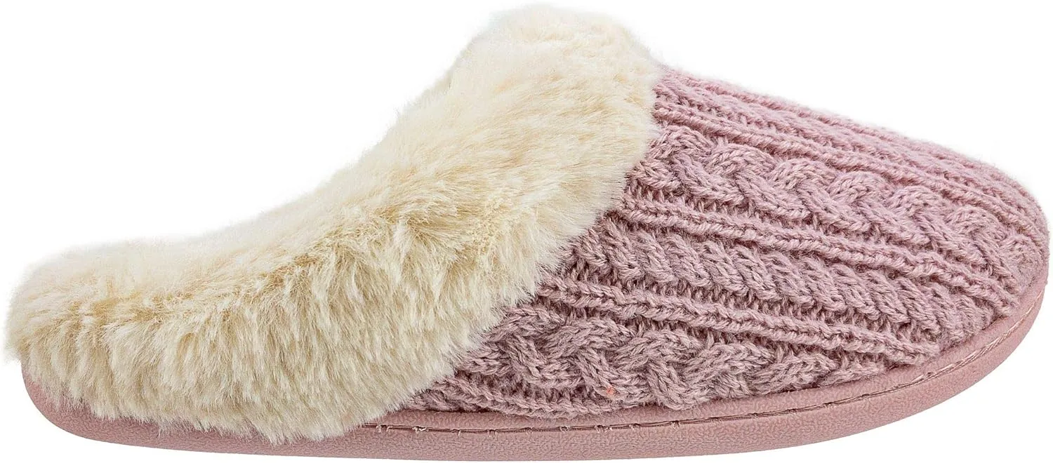 IZOD Women's Memory Foam Slippers, Winter Warm Slip On Scuff Clogs, Women's Size 5 to 12