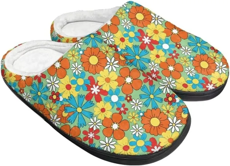 Jeiento Warm Slippers for Women Memory Foam Fuzzy Fluffy Spa Hotel House Home Indoor Slippers Winter Closed Toe House Shoes