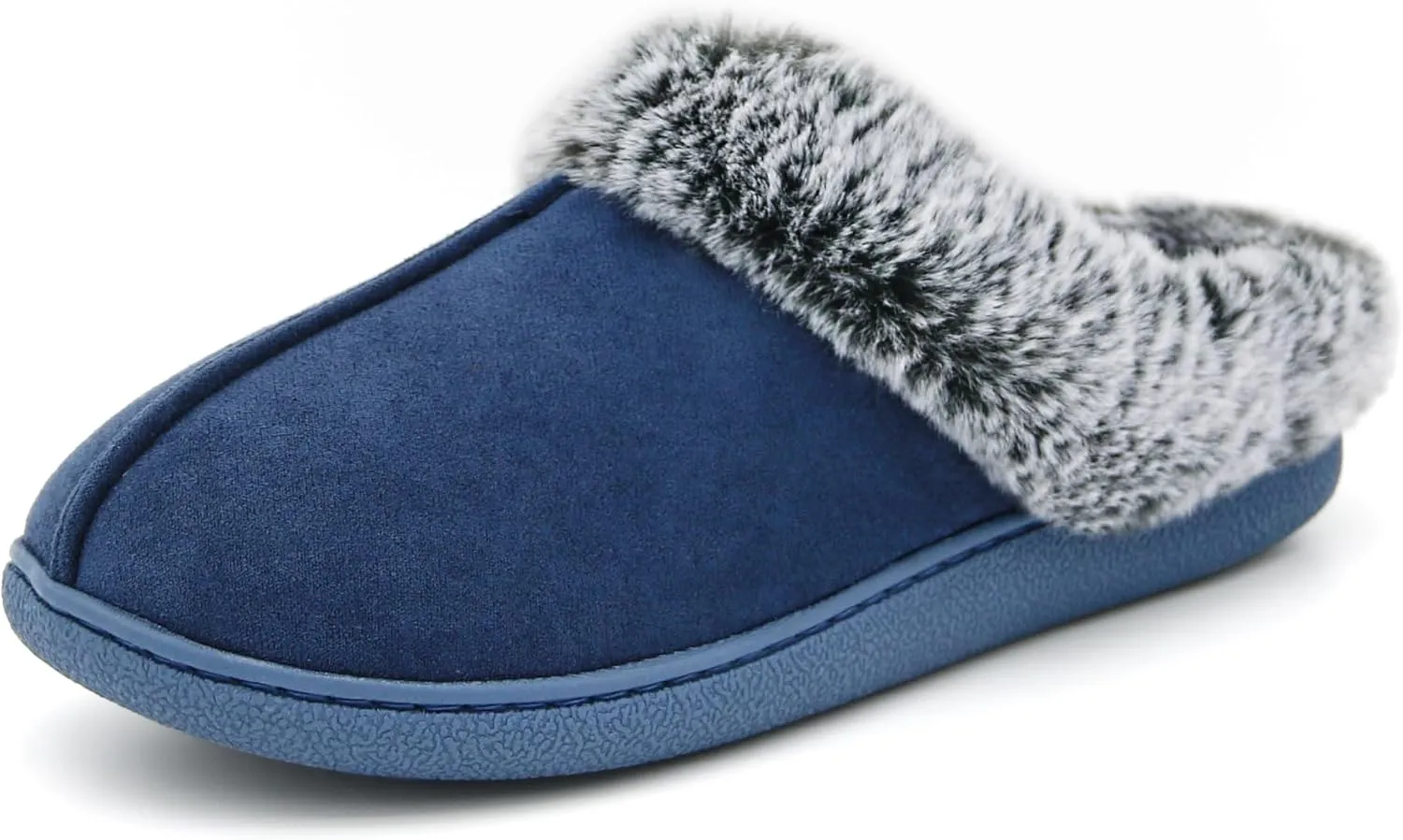 Jerzmy Fuzzy Slippers for Women, Memory Foam Cushion Womens House Slippers Suede Fluffy Faux Fur Lining Comfy Home Shoes for Indoor Outdoor Bedroom Garden Winter