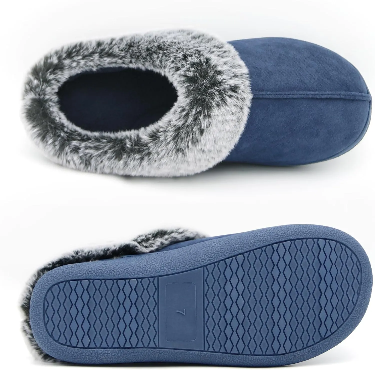Jerzmy Fuzzy Slippers for Women, Memory Foam Cushion Womens House Slippers Suede Fluffy Faux Fur Lining Comfy Home Shoes for Indoor Outdoor Bedroom Garden Winter