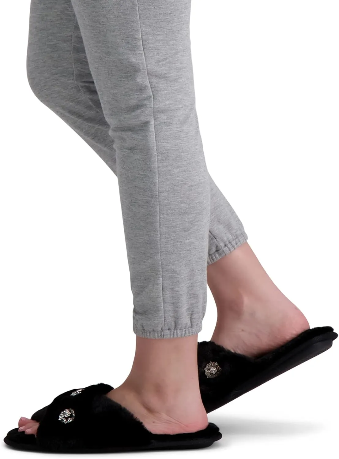 Jessica Simpson Women's Fashion Faux Feather Slide-On Memory Foam Slipper
