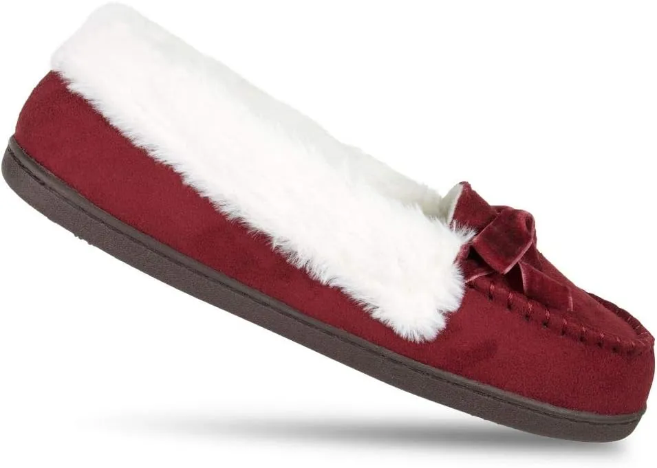 Jessica Simpson Women's Micro Suede Moccasin Indoor Outdoor Slipper Shoe
