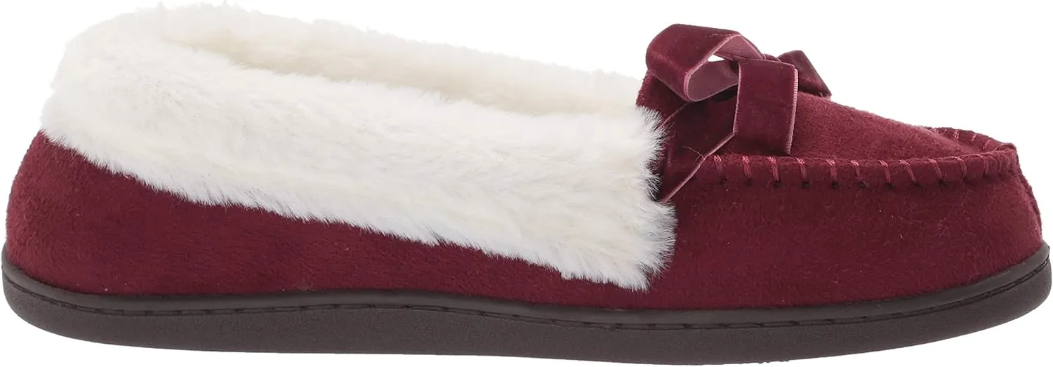 Jessica Simpson Women's Micro Suede Moccasin Indoor Outdoor Slipper Shoe