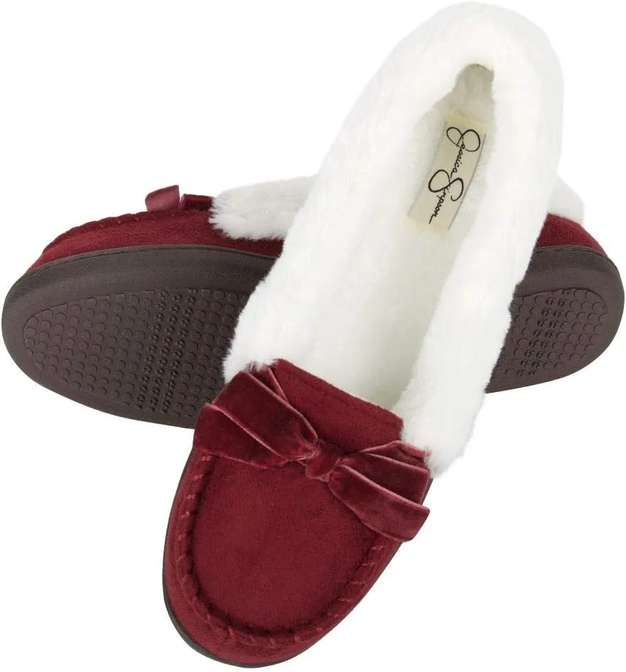 Jessica Simpson Women's Micro Suede Moccasin Indoor Outdoor Slipper Shoe