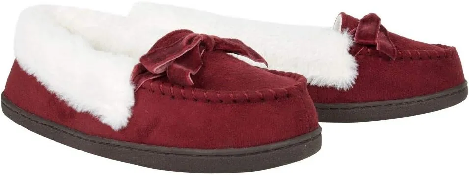 Jessica Simpson Women's Micro Suede Moccasin Indoor Outdoor Slipper Shoe