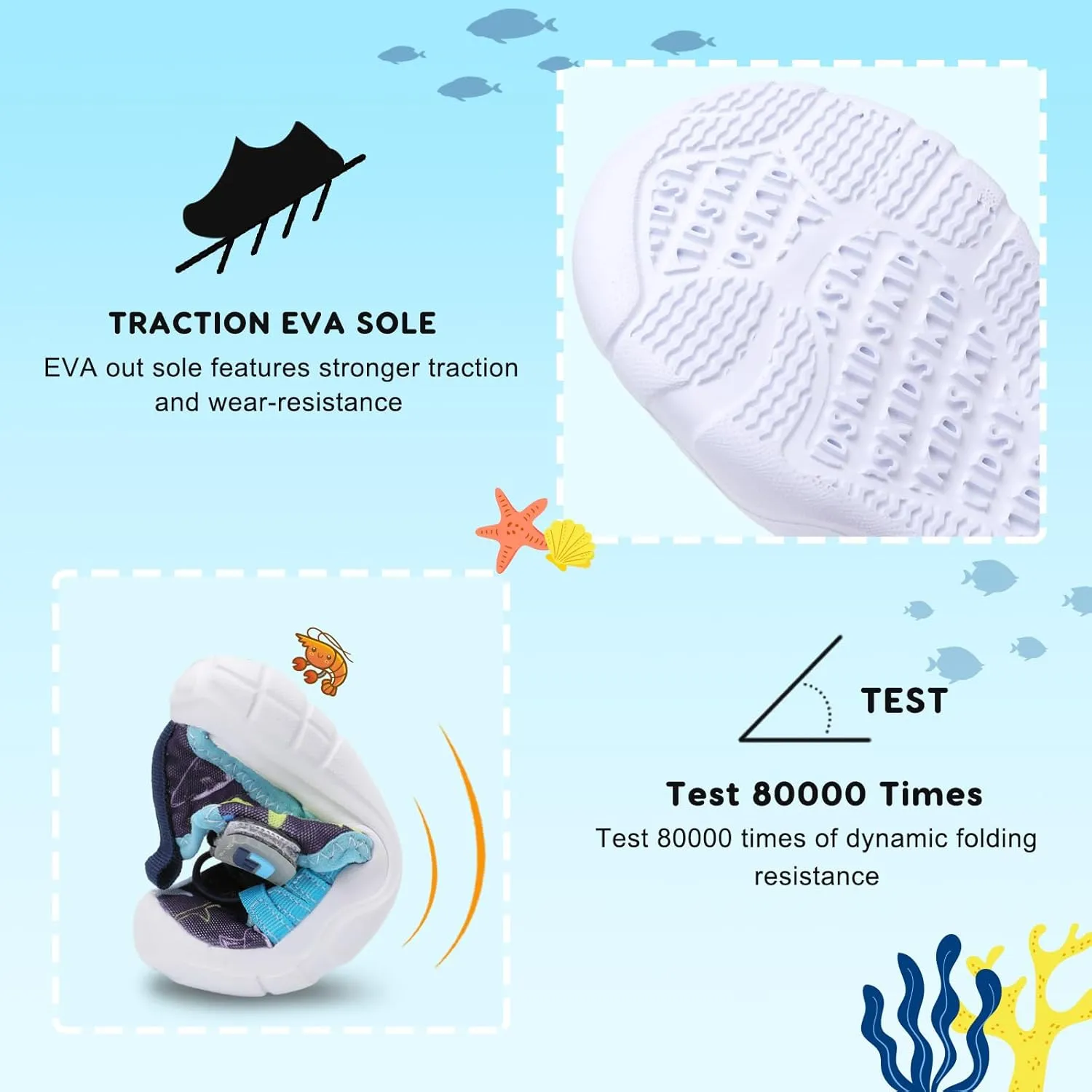 JOINFREE Toddler Boys Girls Water Shoes Breathable Qucik Dry Sport Beach Sandals Lightweight Barefoot Flexible
