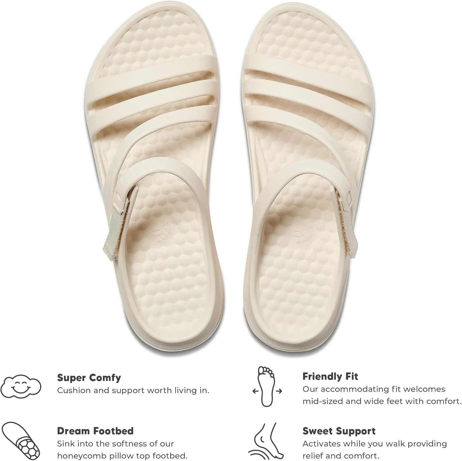 Joybees Women's Lakeshore Sandal - Beach Sandals for Women, Comfortable Footwear for Water with Arch Support, Slip On Waterproof Shoes with Adjustable Strap
