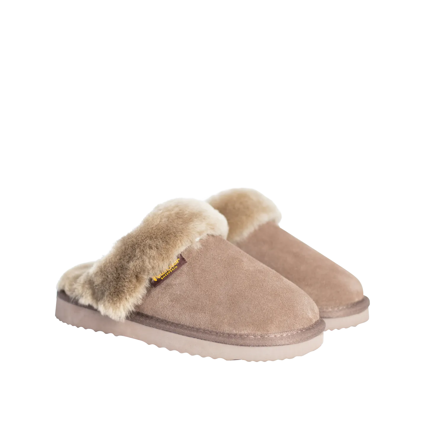 Juliet Sheepskin & Suede Slide Ladies Slipper - Stone