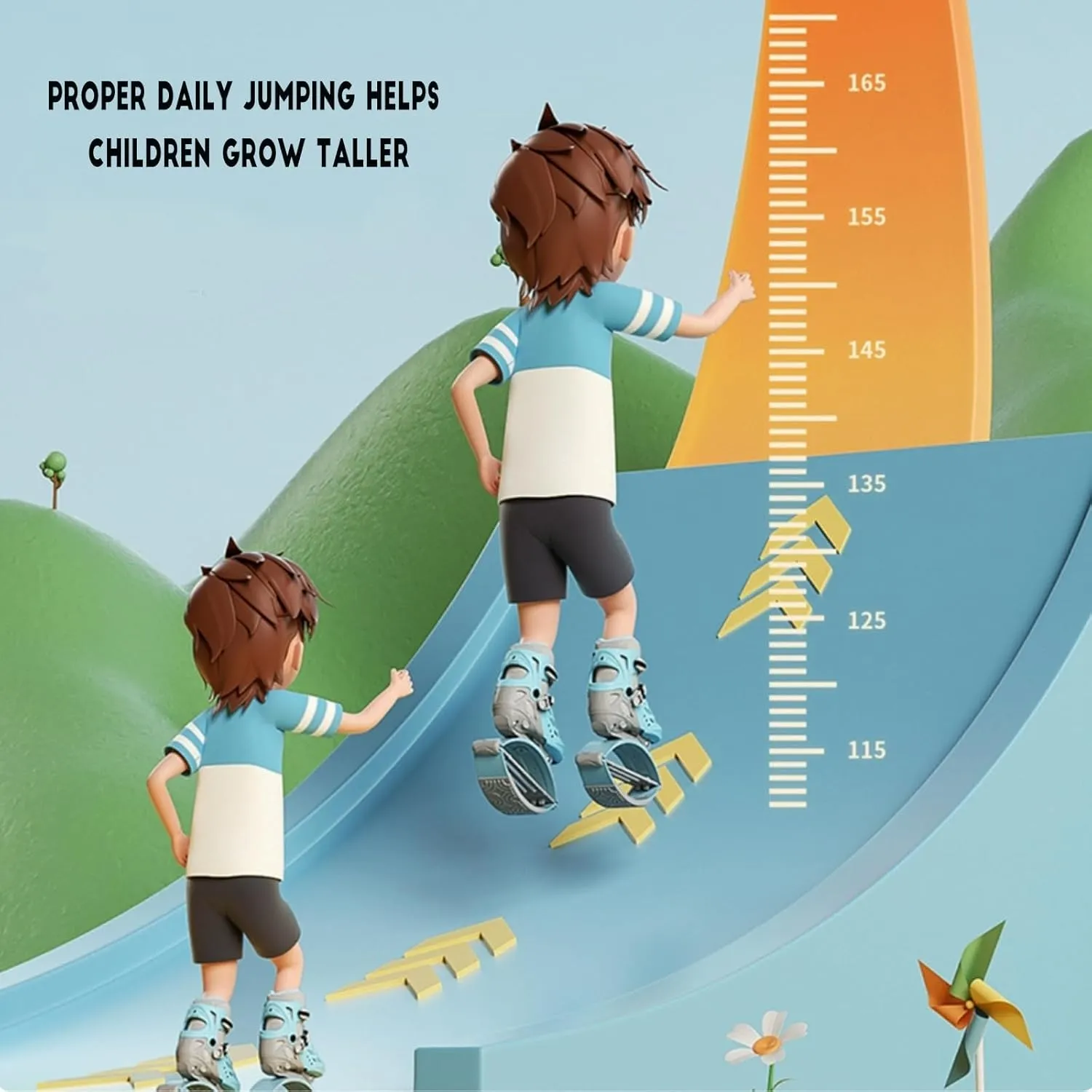 Jumping Shoes Bounce Shoes for Children Kids Moon Shoes Kangaroo Jump Shoes for Exercise Fitness and Fun,Adjustable Fit