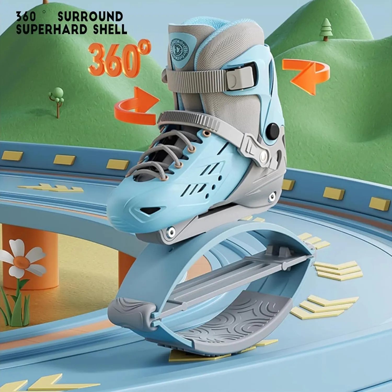 Jumping Shoes Bounce Shoes for Children Kids Moon Shoes Kangaroo Jump Shoes for Exercise Fitness and Fun,Adjustable Fit