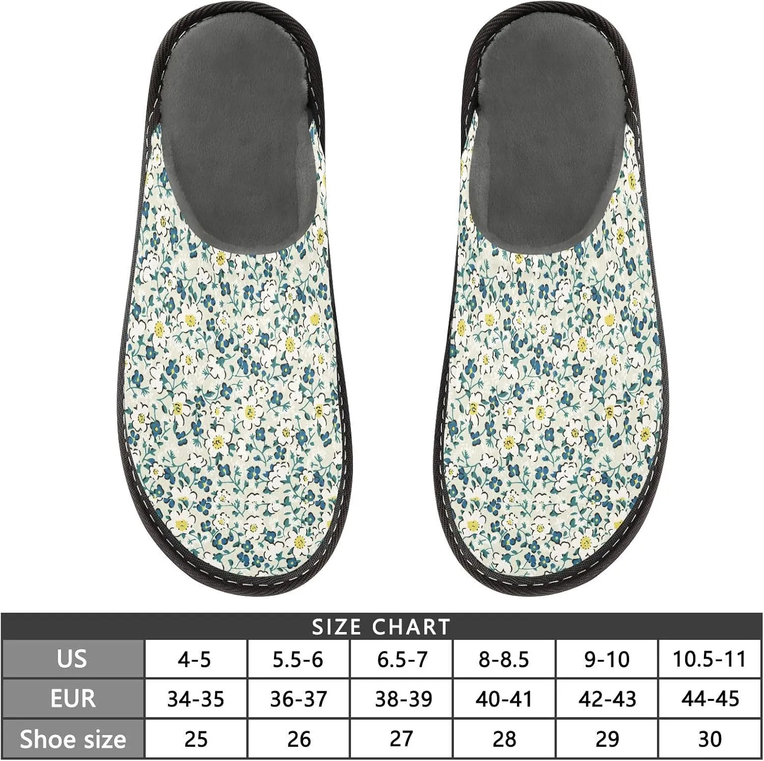 junzan Tiny Flowers Women Slippers Slippers For Womens Womens House Shoes Memory Foam Woman'S House Slippers Room Slippers