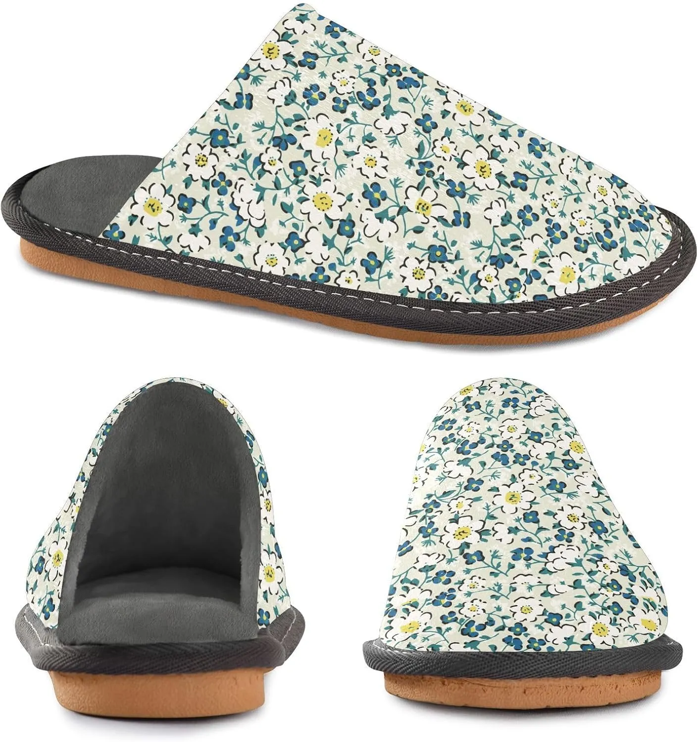 junzan Tiny Flowers Women Slippers Slippers For Womens Womens House Shoes Memory Foam Woman'S House Slippers Room Slippers