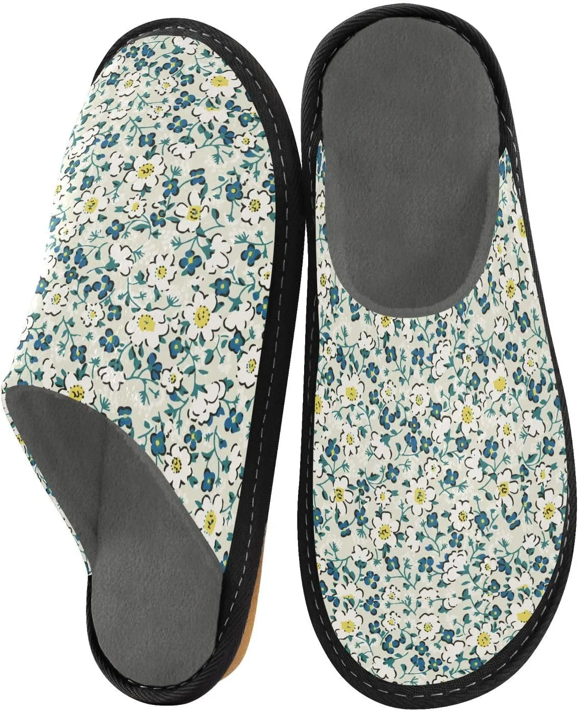 junzan Tiny Flowers Women Slippers Slippers For Womens Womens House Shoes Memory Foam Woman'S House Slippers Room Slippers