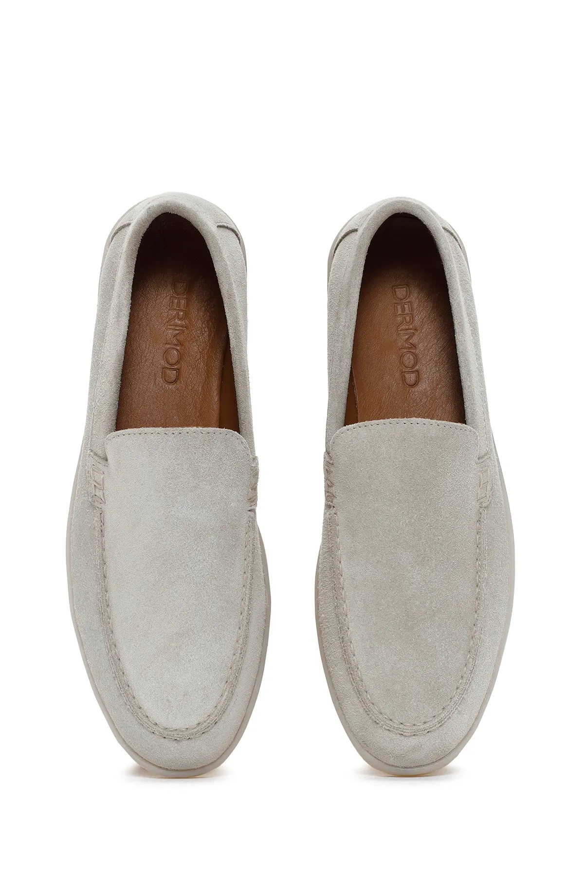 Kadın Bej Süet Deri Loafer