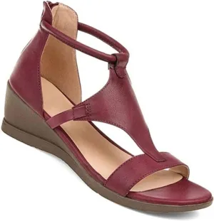KCTRFSJ Libiyi Women's Ultra-Comfy Orthotic Sandals with Back Zipper,Gladiator Wedge Arch Support Sandals Ankle Strap Fish Mouth Open Toe Sandals