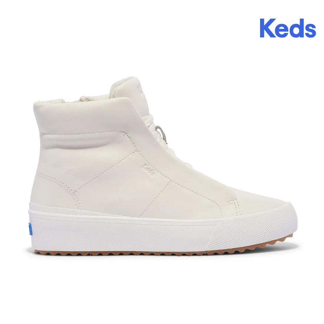 Keds Womens' Remi Mid Zip Leather Off White (WH68100)