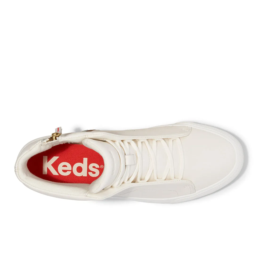 Keds Womens' Remi Mid Zip Leather Off White (WH68100)