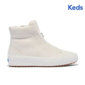 Keds Womens' Remi Mid Zip Leather Off White (WH68100)