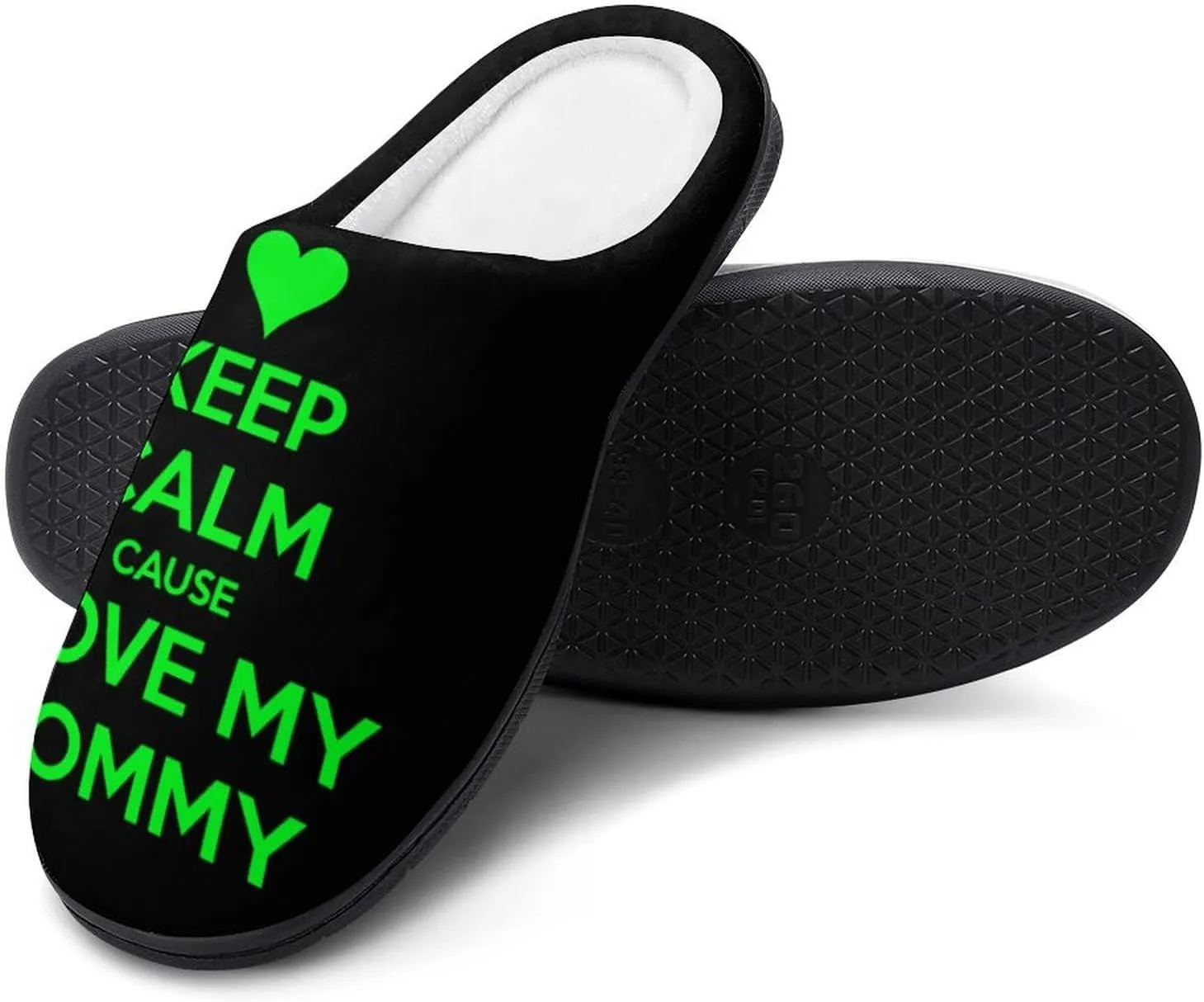 Keep Calm Love My Mommy Men's Cotton Slipper House Warm Shoes Adult Slip On Soft Memory Foam for Indoor Outdoor
