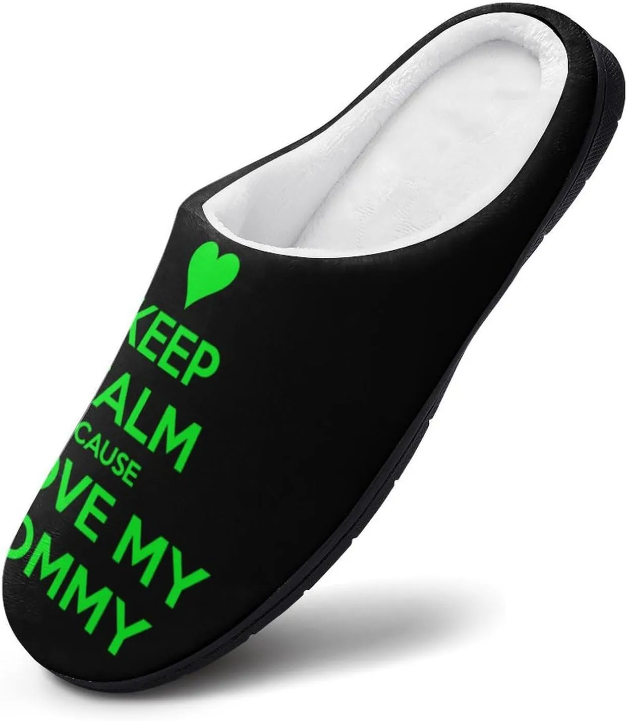 Keep Calm Love My Mommy Men's Cotton Slipper House Warm Shoes Adult Slip On Soft Memory Foam for Indoor Outdoor
