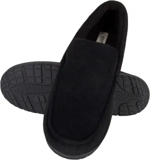 Kenneth Cole REACTION Men's Venetian Slipper House Shoes with Memory Foam Indoor/Outdoor Sole, Black Velvet, Medium (8-9) Regular US
