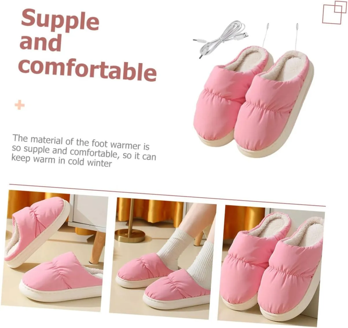 KESYOO 1 Pair Foot Warming Shoes Electric Feet Warmer Slippers Warmer Electric Slipper Socks Winter