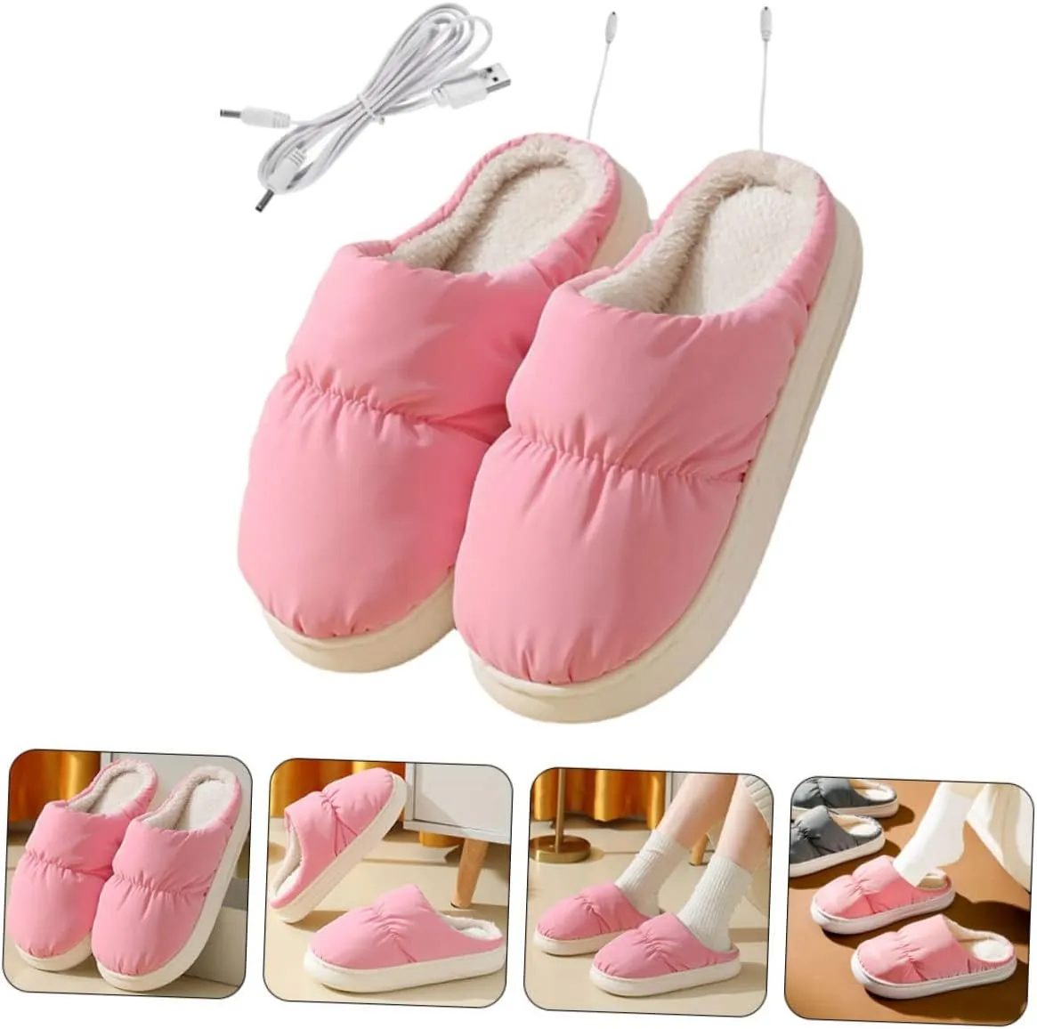 KESYOO 1 Pair Foot Warming Shoes Electric Feet Warmer Slippers Warmer Electric Slipper Socks Winter