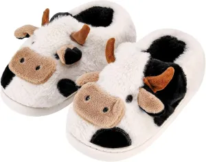 KEYUSHOP Toddler Slippers Boys Girls Kids House Slippers Animal Slippers Bear Bunny Frog Cow Slippers Non-slip Preppy Slippers Warm Winter Fuzzy Slippers Indoor Outdoor House Shoes