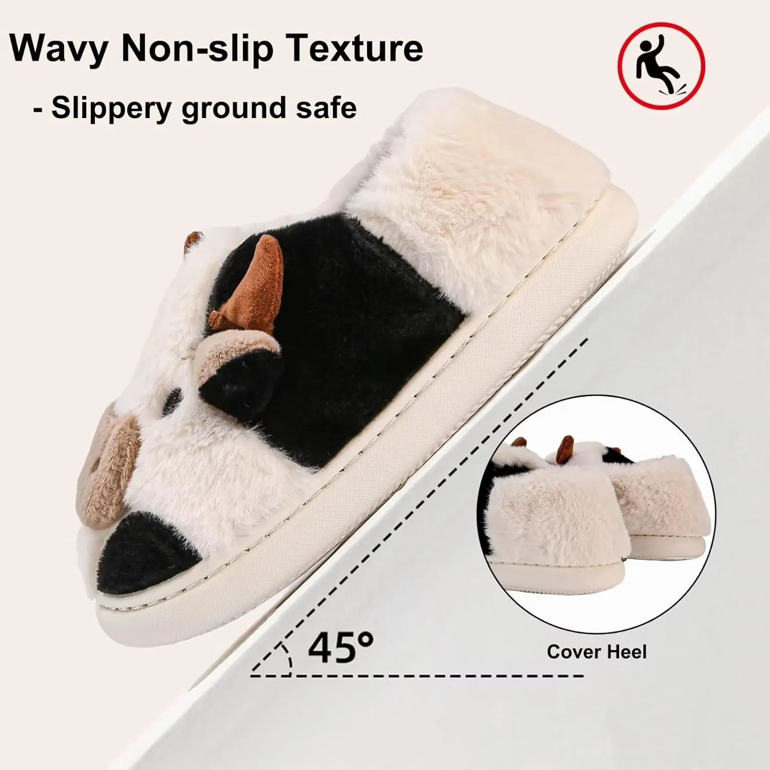KEYUSHOP Toddler Slippers Boys Girls Kids House Slippers Animal Slippers Bear Bunny Frog Cow Slippers Non-slip Preppy Slippers Warm Winter Fuzzy Slippers Indoor Outdoor House Shoes