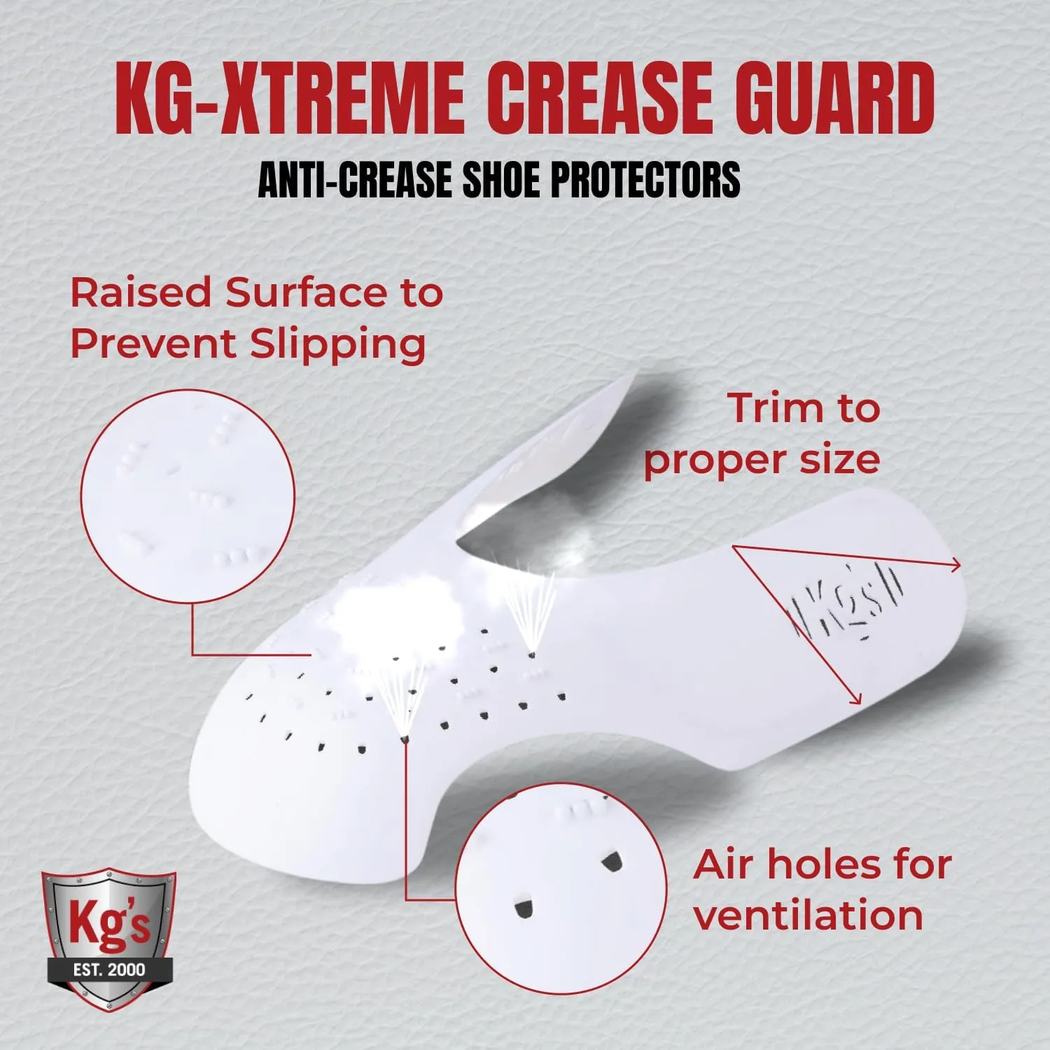 Kg’s Crease Guards – Anti Crease Shoe Protector, Heavy Duty Shield Inserts for Shoe Crease and Safety Protection, Set of 4 Pairs (Medium)