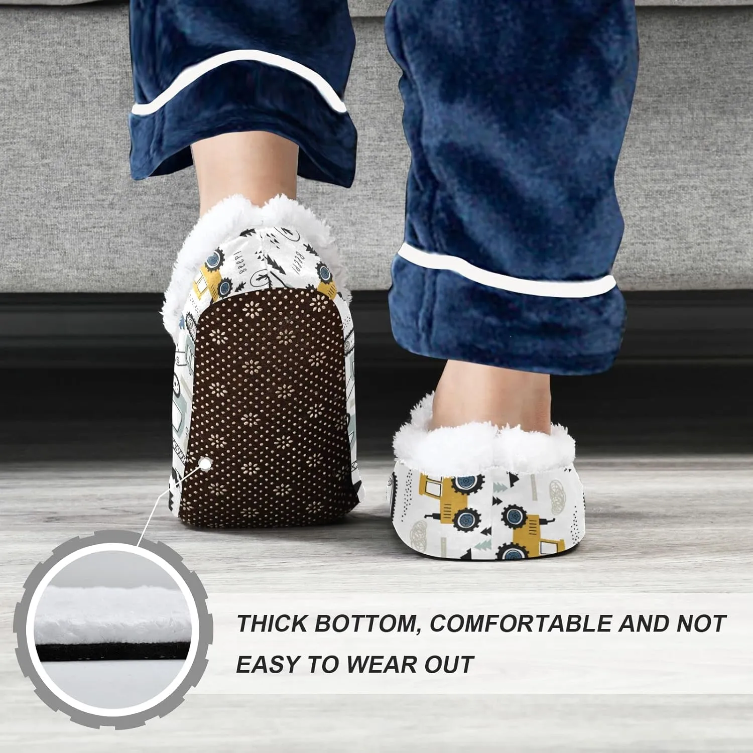 Kids Boys Girls Slippers Soft Memory Foam Indoor Toddler House Slipper Non Slip Spa Travel Household Shoes for Winter Home Bedroom Christmas Halloween Cow Car Duck Leopard..