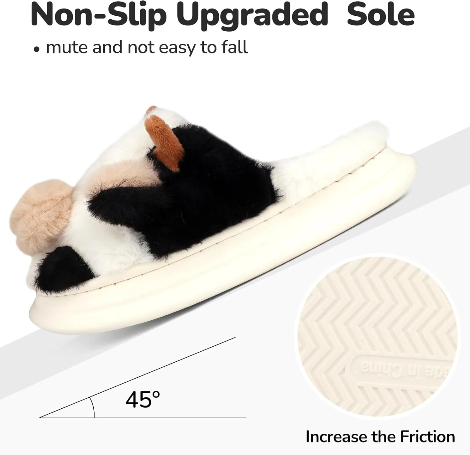 Kids Cow Slippers - Toddler Boys & Girls Soft Plush Animal Slippers - Winter Comfy Warm Fuzzy Memory Foam Non-slip Indoor/Outdoor Shoes