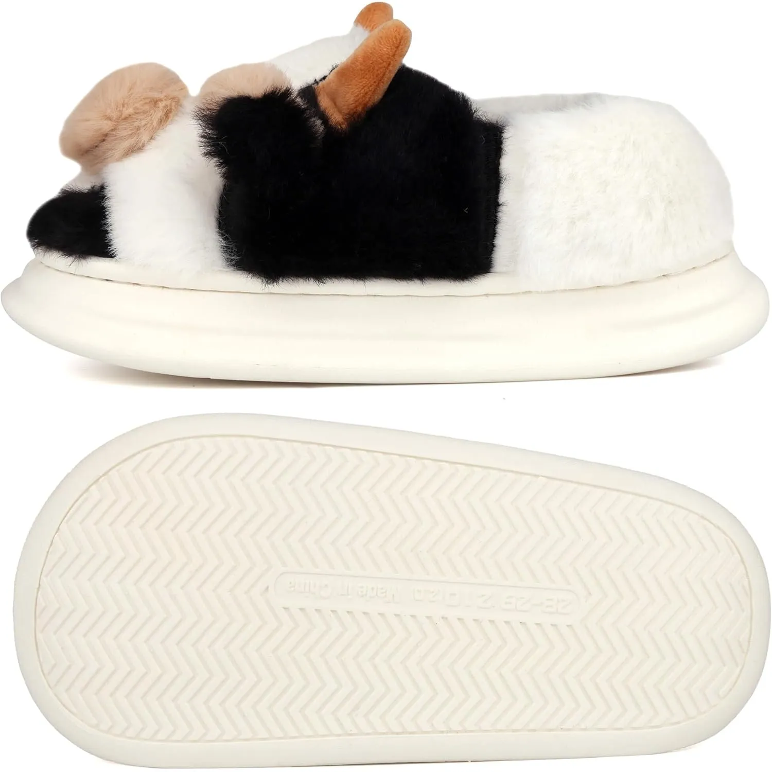 Kids Cow Slippers - Toddler Slippers for Boys & Girls, Cute Animal Design, Indoor/Outdoor Plush, Warm & Fuzzy, Memory Foam Insole