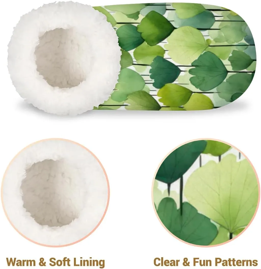 KOBLEN Green Lotus Leaf Slippers for Women House Shoes with Fleece Lining Wide Comfy Full Slippers Lightweight Cozy Loafer with Rubber Sole Unisex Slippers Adults for Indoor Outdoor