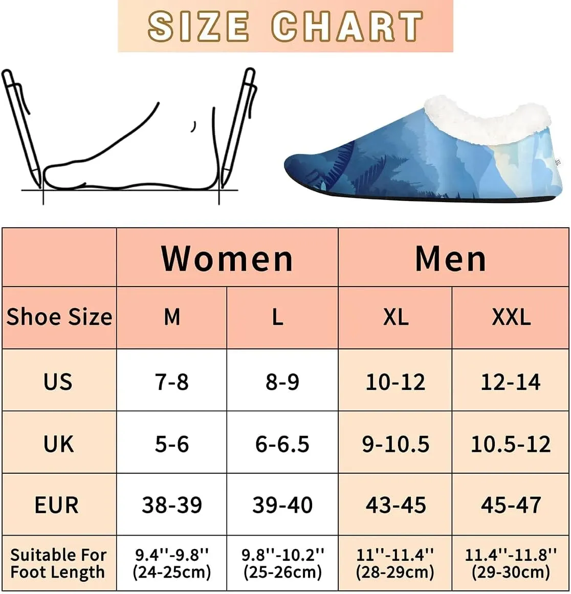 KOBLEN Sunrise Forest Landscape Slippers for Women House Shoes with Fleece Lining Wide Comfy Full Slippers Lightweight Cozy Loafer with Rubber Sole Unisex Slippers Adults for Indoor Outdoor