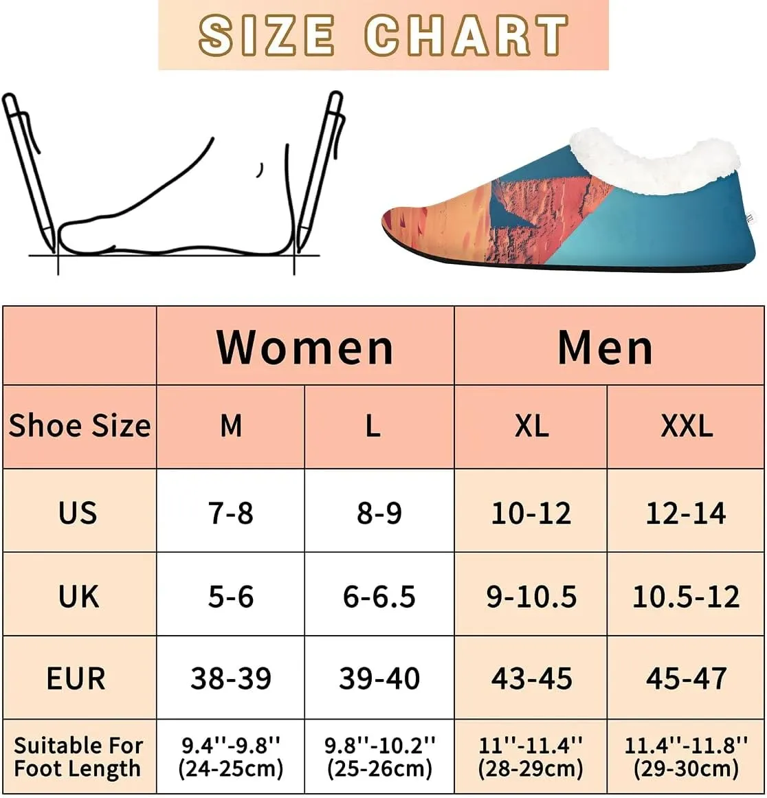 KOBLEN Sunset Pyramid Landscape Slippers for Women House Shoes with Fleece Lining Wide Comfy Full Slippers Lightweight Cozy Loafer with Rubber Sole Unisex Slippers Adults for Indoor Outdoor