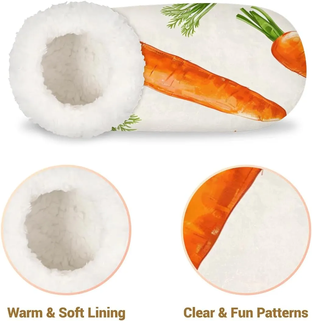 KOBLEN Vegetables Carrot Slippers for Women House Shoes with Fleece Lining Wide Comfy Full Slippers Lightweight Cozy Loafer with Rubber Sole Unisex Slippers Adults for Indoor Outdoor