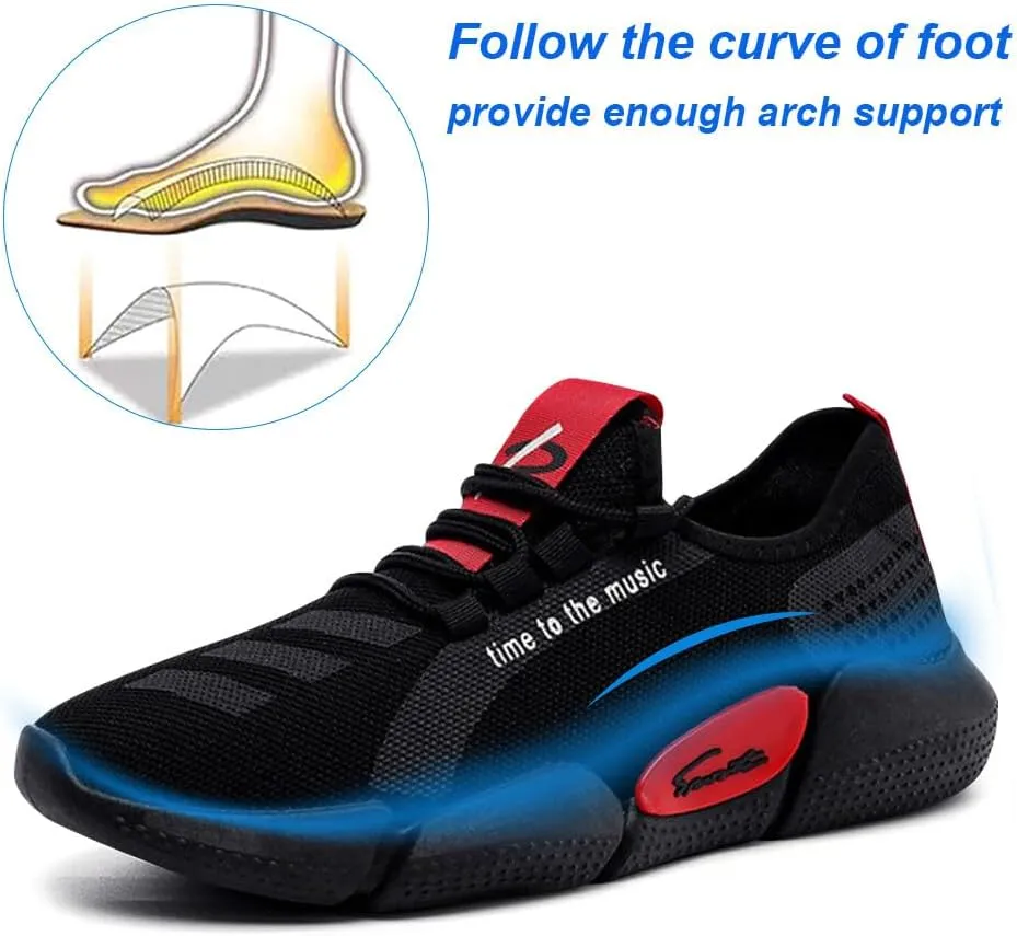 KUNWFNIX Mens Slip On Walking Shoes Non Slip Running Shoes Lightweight Workout Shoes Breathable Mesh Fashion Casual Sneakers