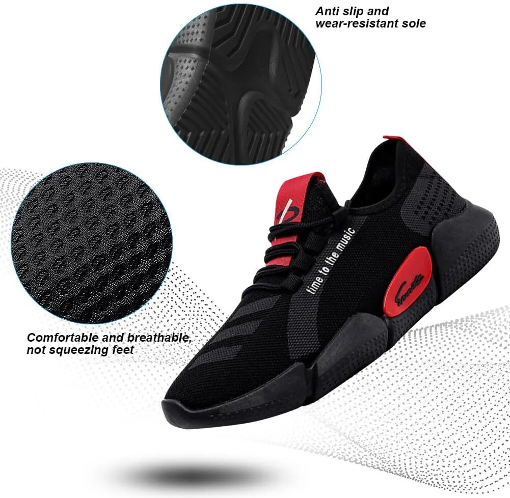 KUNWFNIX Mens Slip On Walking Shoes Non Slip Running Shoes Lightweight Workout Shoes Breathable Mesh Fashion Casual Sneakers