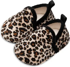 L-RUN Toddler Boys Girls House Slippers Indoor Home Shoes Warm Slipper Socks for Kids Baby Soft Winter Warm Walking Shoes
