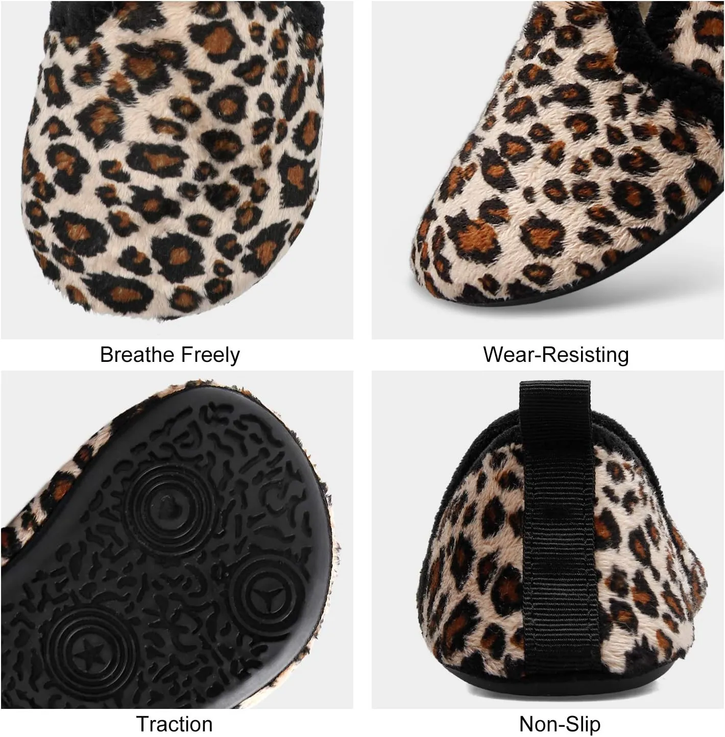 L-RUN Toddler Boys Girls House Slippers Indoor Home Shoes Warm Slipper Socks for Kids Baby Soft Winter Warm Walking Shoes