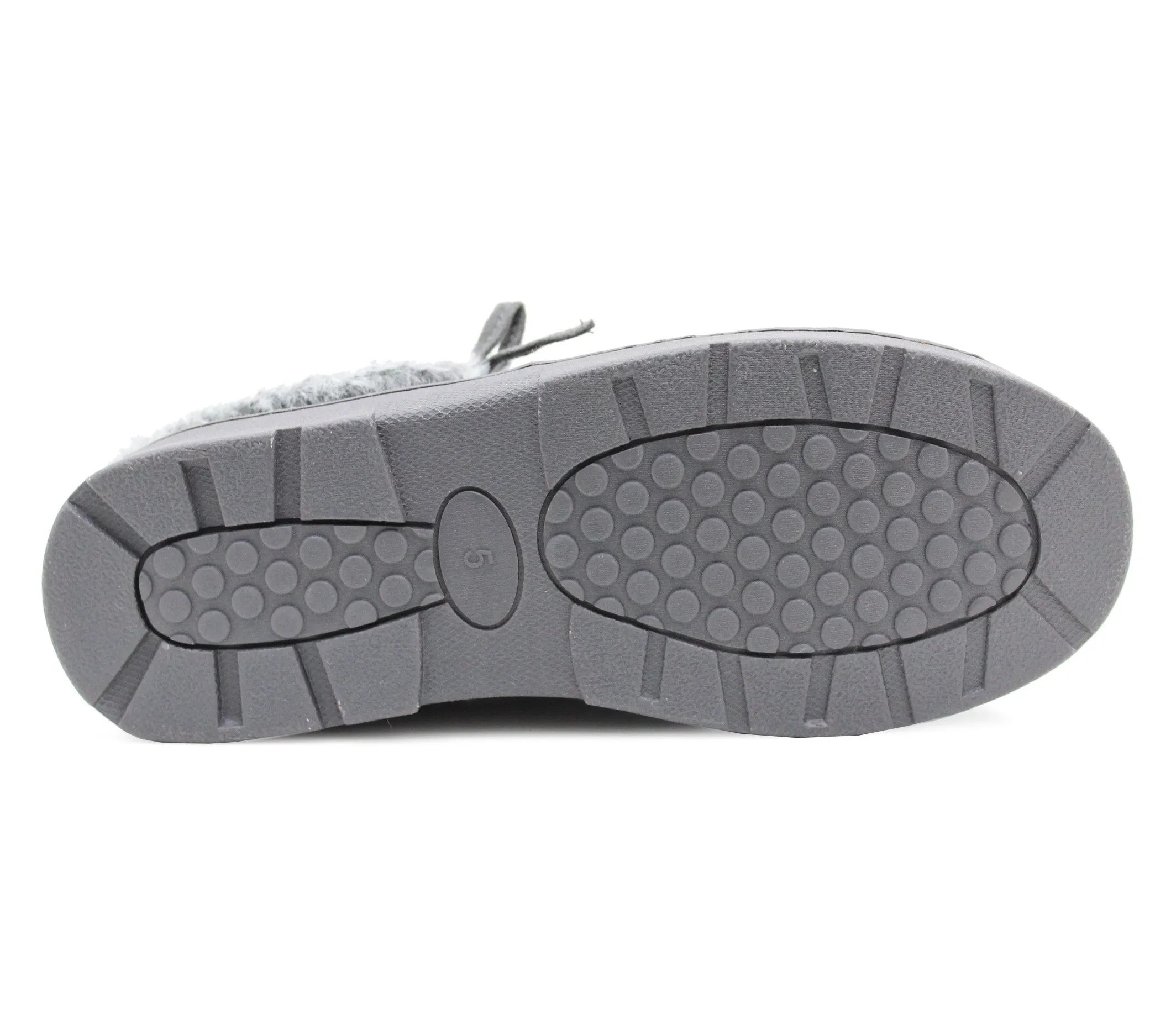 Ladies Faux Fur Lined Slippers Womens Warm Winter Slip On Hard Sole House Shoes