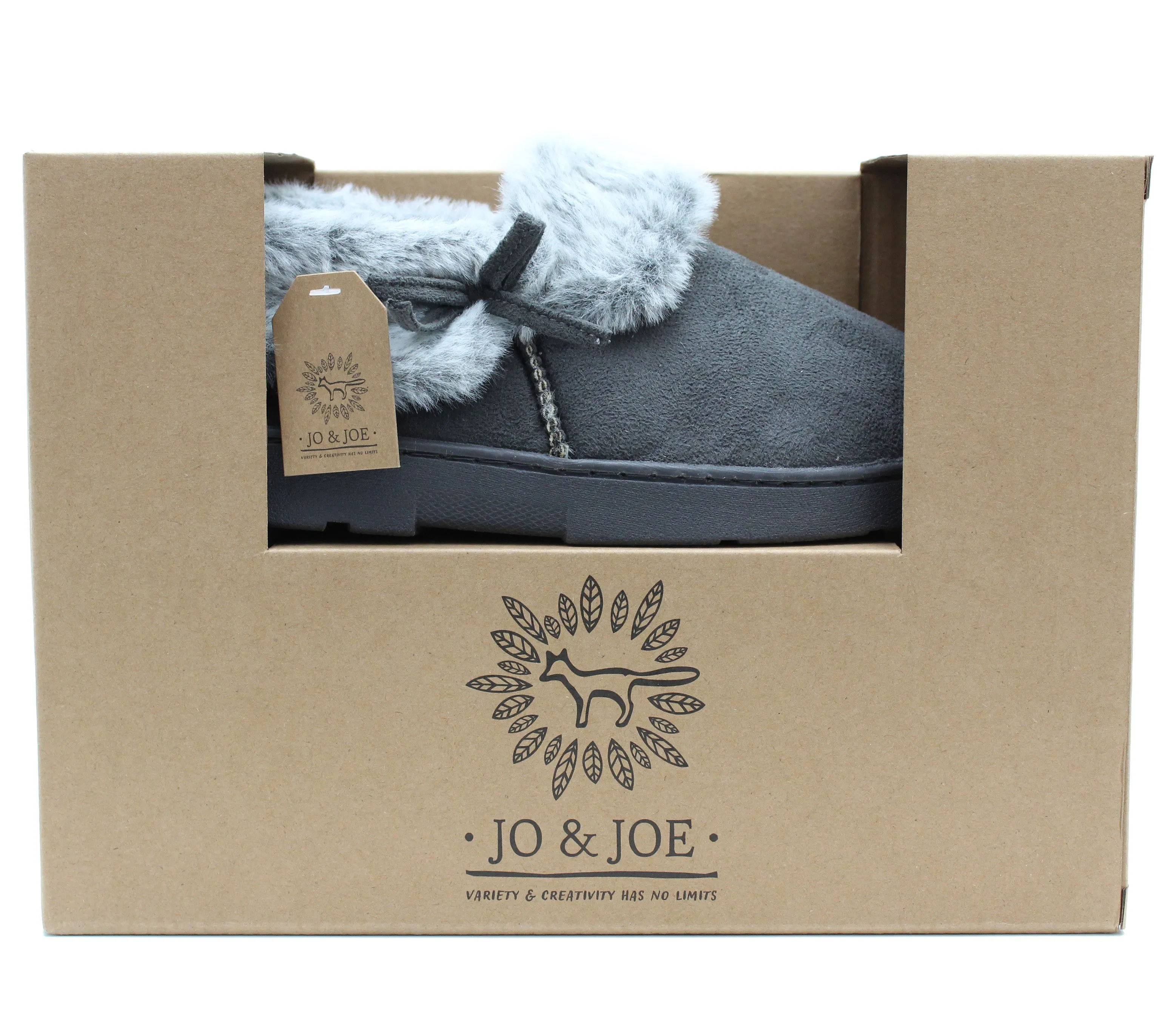Ladies Faux Fur Lined Slippers Womens Warm Winter Slip On Hard Sole House Shoes